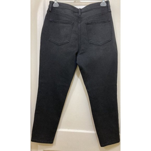 No Boundaries NOBO Mom Jeans Womens Size 15 Black High-Rise Distressed Knee New - Picture 4 of 8